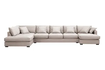 Rossita Lyx 6-sits Högervänd U-formad Extra djup Soffa med Divan och Schäslong i Sammet