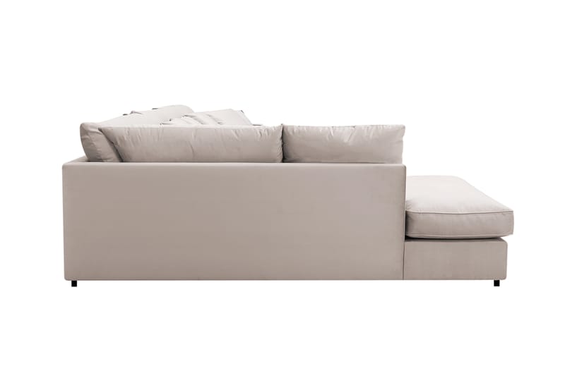 Rossita Lyx 6-sits Högervänd U-formad Extra djup Soffa med Divan och Schäslong i Sammet - Beige - Möbler - Soffa - U-soffa