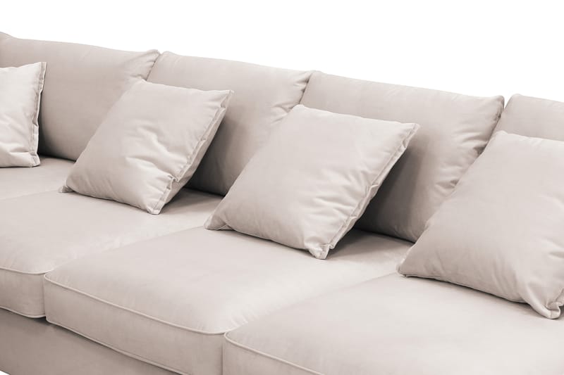 Rossita Lyx 6-sits Högervänd U-formad Extra djup Soffa med Divan och Schäslong i Sammet - Beige - Möbler - Soffa - U-soffa