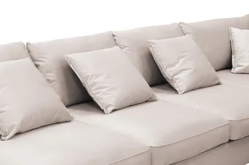 Rossita Lyx 6-sits Högervänd U-formad Extra djup Soffa med Divan och Schäslong i Sammet - Beige - Möbler - Soffa - U-soffa