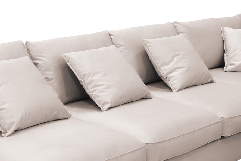 Rossita Lyx 6-sits Högervänd U-formad Extra djup Soffa med Divan och Schäslong i Sammet - Beige - Möbler - Soffa - U-soffa