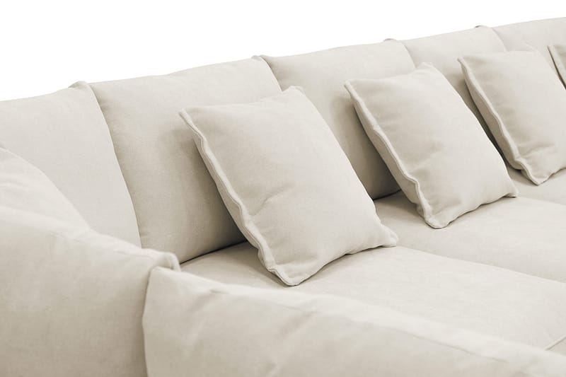 Rossita Lyx 6-sits Högervänd U-formad Extra djup Soffa med Divan och Schäslong i Tyg - Beige - Möbler - Soffa - U-soffa