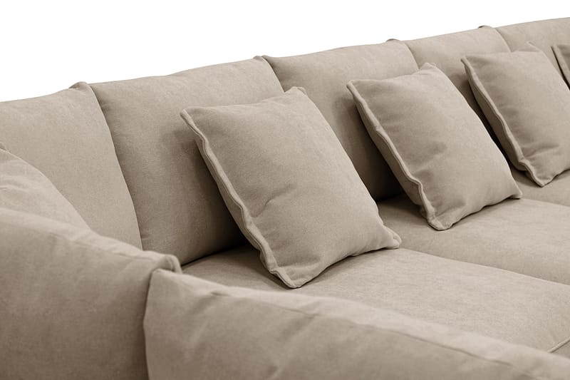 Rossita Lyx 6-sits Högervänd U-formad Extra djup Soffa med Divan och Schäslong i Tyg - Brun - Möbler - Soffa - U-soffa