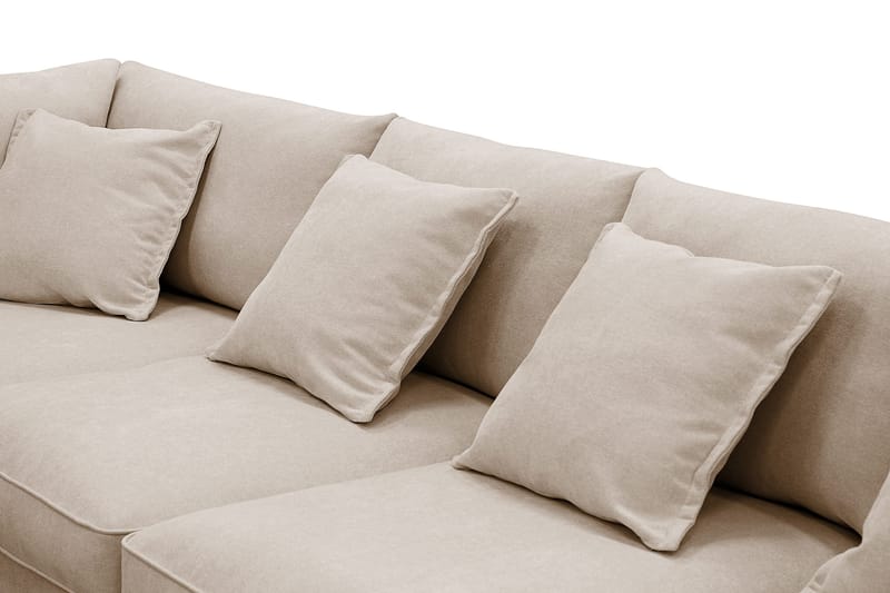 Rossita Lyx 6-sits Högervänd U-formad Extra djup Soffa med Divan och Schäslong i Tyg - Ljusbrun - Möbler - Soffa - U-soffa