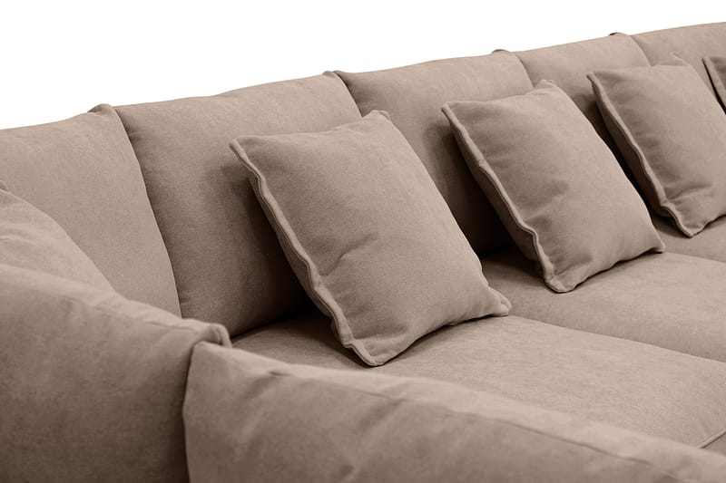 Rossita Lyx 6-sits Högervänd U-formad Extra djup Soffa med Divan och Schäslong i Tyg - Mörkbrun - Möbler - Soffa - U-soffa