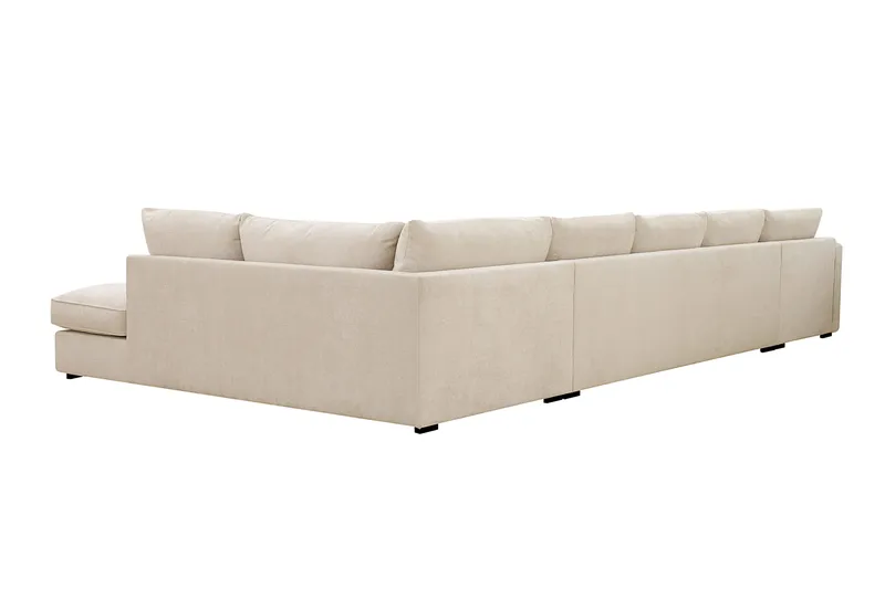 Rossita Lyx 6-sits Vänstervänd U-formad Extra djup Soffa med Divan och Schäslong i Chenille - Beige - Möbler - Soffa - U-soffa