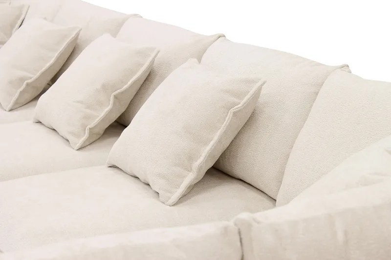 Rossita Lyx 6-sits Vänstervänd U-formad Extra djup Soffa med Divan och Schäslong i Chenille - Beige - Möbler - Soffa - U-soffa