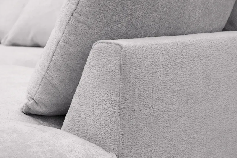 Rossita Lyx 6-sits Vänstervänd U-formad Extra djup Soffa med Divan och Schäslong i Chenille - Grå - Möbler - Soffa - U-soffa