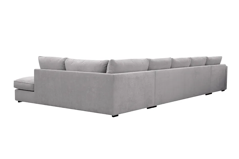 Rossita Lyx 6-sits Vänstervänd U-formad Extra djup Soffa med Divan och Schäslong i Chenille - Grå - Möbler - Soffa - U-soffa