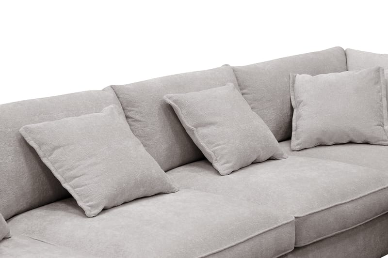 Rossita Lyx 6-sits Vänstervänd U-formad Extra djup Soffa med Divan och Schäslong i Chenille - Grå/Brun - Möbler - Soffa - U-soffa