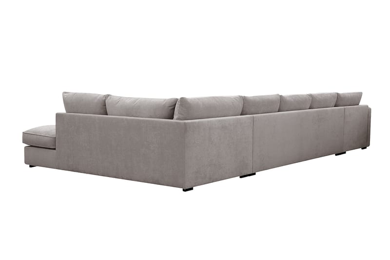 Rossita Lyx 6-sits Vänstervänd U-formad Extra djup Soffa med Divan och Schäslong i Chenille - Grå/Brun - Möbler - Soffa - U-soffa