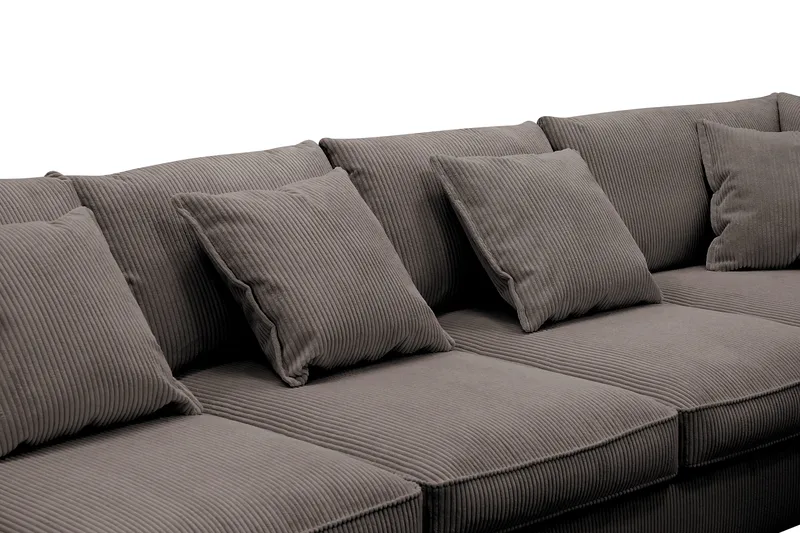 Rossita Lyx 6-sits Vänstervänd U-formad Extra djup Soffa med Divan och Schäslong i Manchester - Brun - Möbler - Soffa - U-soffa