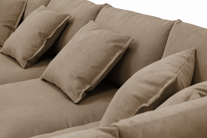 Rossita Lyx 6-sits Vänstervänd U-formad Extra djup Soffa med Divan och Schäslong i Manchester - Ljusbrun - Möbler - Soffa - U-soffa