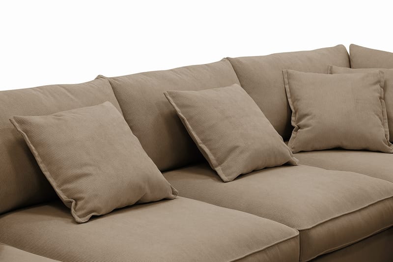 Rossita Lyx 6-sits Vänstervänd U-formad Extra djup Soffa med Divan och Schäslong i Manchester - Ljusbrun - Möbler - Soffa - U-soffa