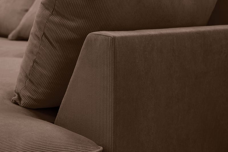 Rossita Lyx 6-sits Vänstervänd U-formad Extra djup Soffa med Divan och Schäslong i Manchester - Mörkbrun - Möbler - Soffa - U-soffa