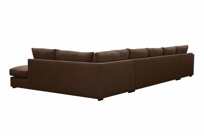 Rossita Lyx 6-sits Vänstervänd U-formad Extra djup Soffa med Divan och Schäslong i Manchester - Mörkbrun - Möbler - Soffa - U-soffa