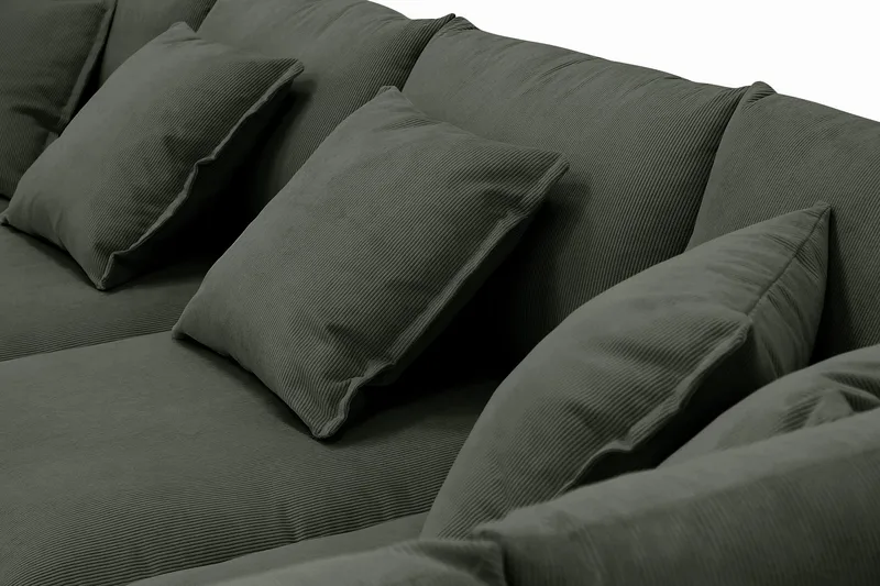 Rossita Lyx 6-sits Vänstervänd U-formad Extra djup Soffa med Divan och Schäslong i Manchester - Mörkgrön - Möbler - Soffa - U-soffa