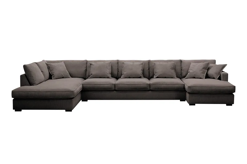 Rossita Lyx 6-sits Vänstervänd U-formad Extra djup Soffa med Divan och Schäslong i Manchester, Taupe