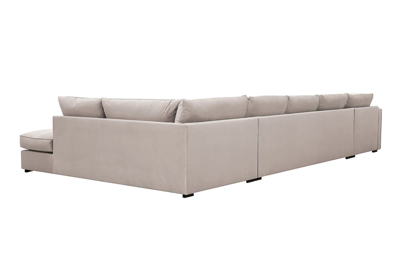 Rossita Lyx 6-sits Vänstervänd U-formad Extra djup Soffa med Divan och Schäslong i Sammet - Beige - Möbler - Soffa - U-soffa