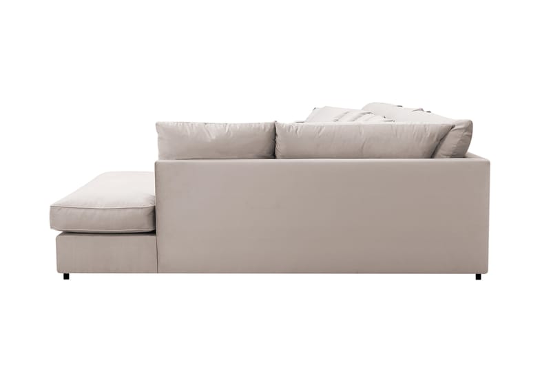 Rossita Lyx 6-sits Vänstervänd U-formad Extra djup Soffa med Divan och Schäslong i Sammet - Beige - Möbler - Soffa - U-soffa