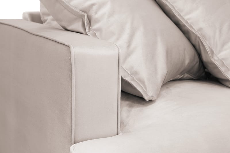 Rossita Lyx 6-sits Vänstervänd U-formad Extra djup Soffa med Divan och Schäslong i Sammet - Beige - Möbler - Soffa - U-soffa