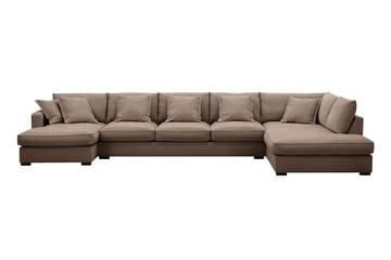 Rossita Lyx 6-sits Vänstervänd U-formad Extra djup Soffa med Divan och Schäslong i Tyg