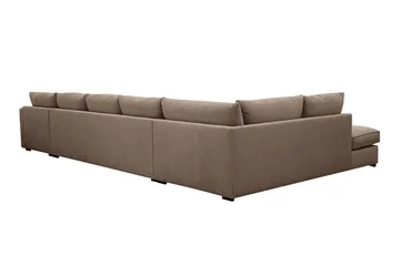 Rossita Lyx 6-sits Vänstervänd U-formad Extra djup Soffa med Divan och Schäslong i Tyg - Mörkbrun - Möbler - Soffa - U-soffa