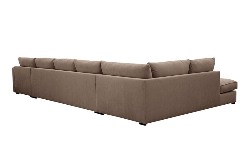 Rossita Lyx 6-sits Vänstervänd U-formad Extra djup Soffa med Divan och Schäslong i Tyg - Mörkbrun - Möbler - Soffa - U-soffa