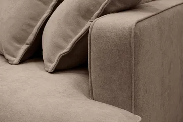 Rossita Lyx 6-sits Vänstervänd U-formad Extra djup Soffa med Divan och Schäslong i Tyg - Mörkbrun - Möbler - Soffa - U-soffa