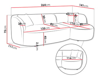 Rylian 3-sits Soffa med divan - ljusgrå - Möbler - Soffa - Divansoffor & schäslongsoffa