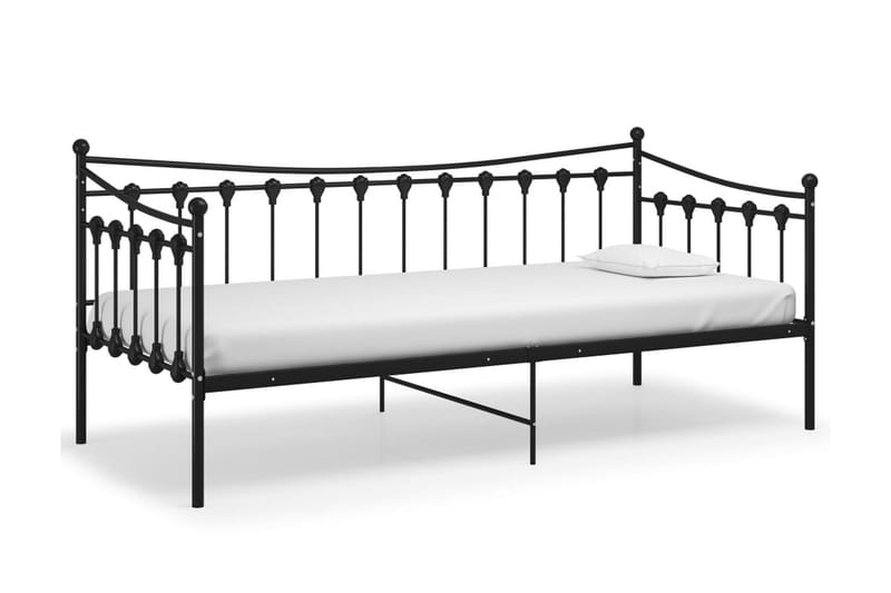 Sängram bäddsoffa svart metall 90x200 cm - Svart - Möbler - Soffa - Bäddsoffa