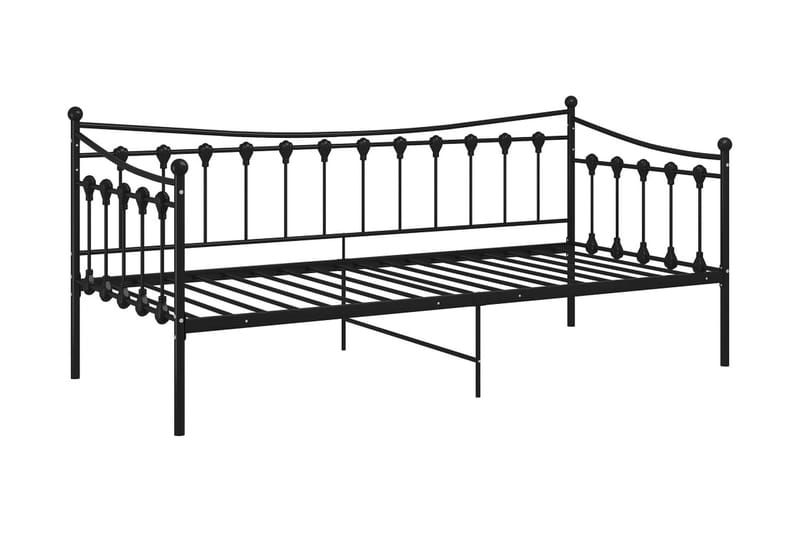 Sängram bäddsoffa svart metall 90x200 cm - Svart - Möbler - Soffa - Bäddsoffa