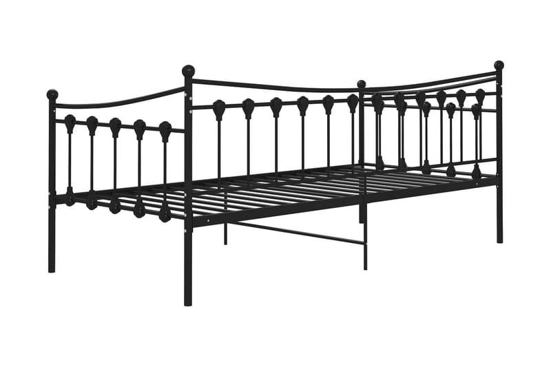 Sängram bäddsoffa svart metall 90x200 cm - Svart - Möbler - Soffa - Bäddsoffa