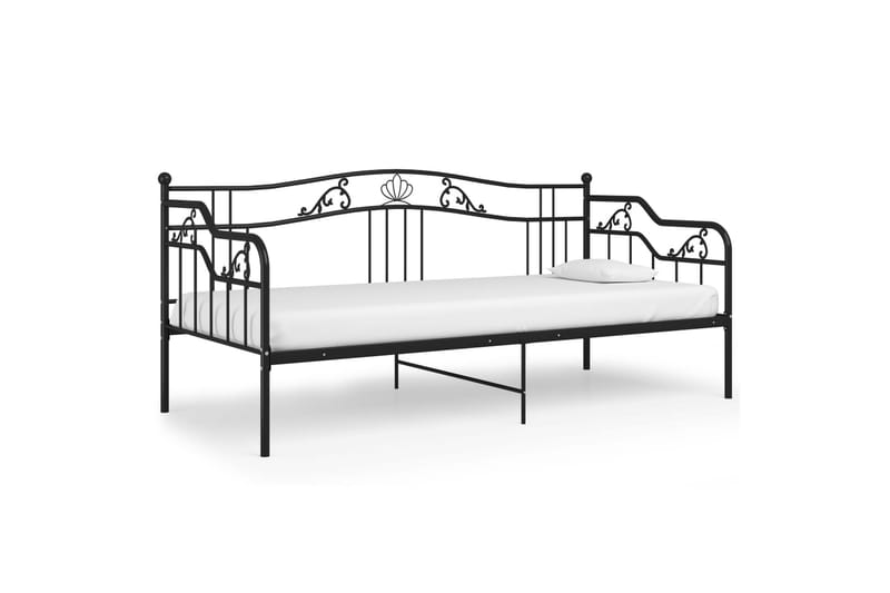 Sängram bäddsoffa svart metall 90x200 cm - Svart - Möbler - Soffa - Bäddsoffa