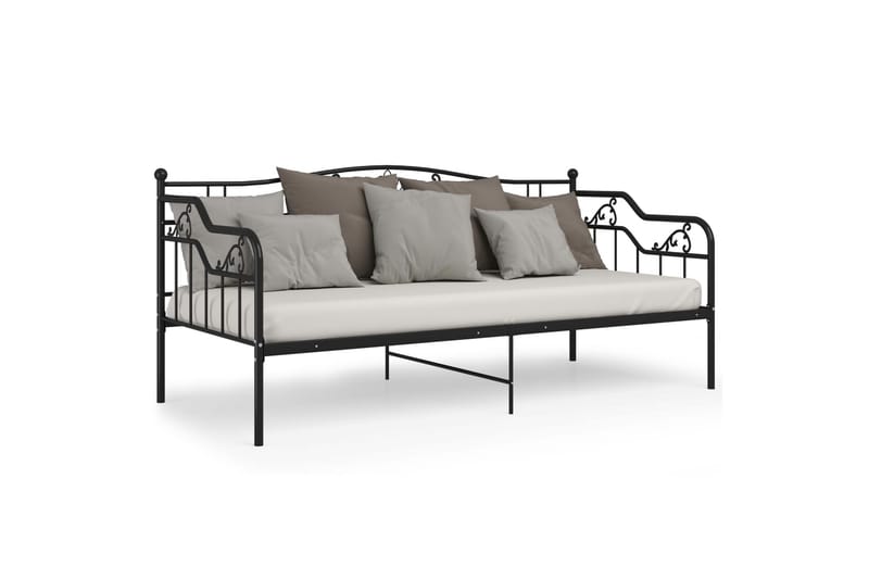 Sängram bäddsoffa svart metall 90x200 cm - Svart - Möbler - Soffa - Bäddsoffa