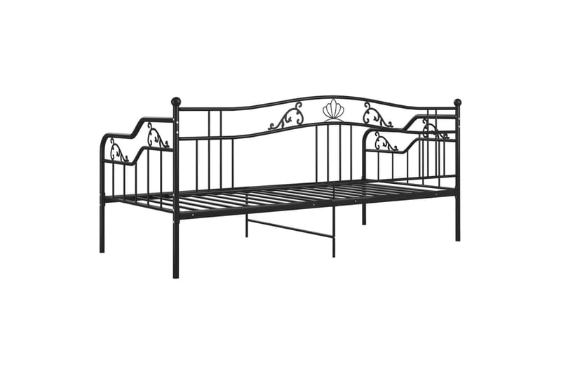 Sängram bäddsoffa svart metall 90x200 cm - Svart - Möbler - Soffa - Bäddsoffa