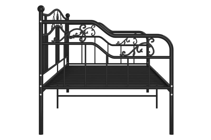 Sängram bäddsoffa svart metall 90x200 cm - Svart - Möbler - Soffa - Bäddsoffa