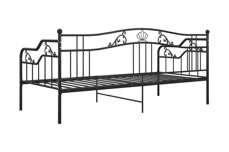 Sängram bäddsoffa svart metall 90x200 cm - Svart - Möbler - Soffa - Bäddsoffa
