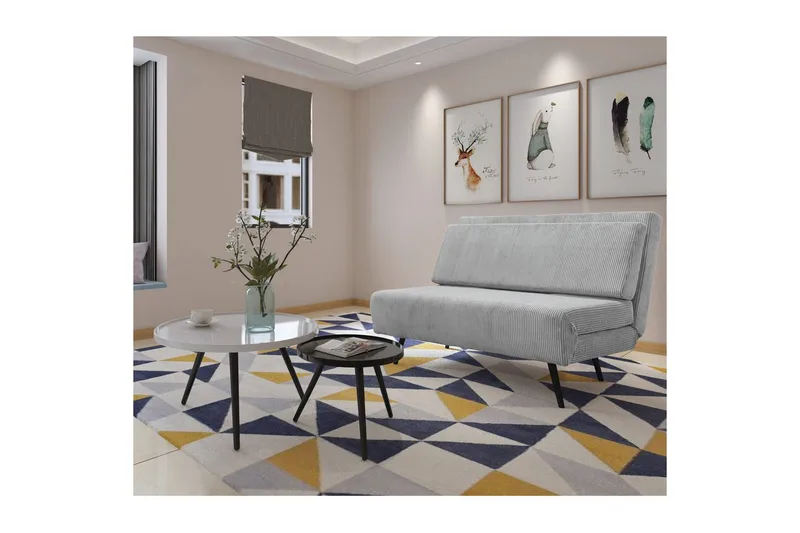 Sängsoffa Mallory Grå, Manchester/Metall/Trä - Grå, Manchester/Metall/Trä - Möbler - Soffa - Bäddsoffa