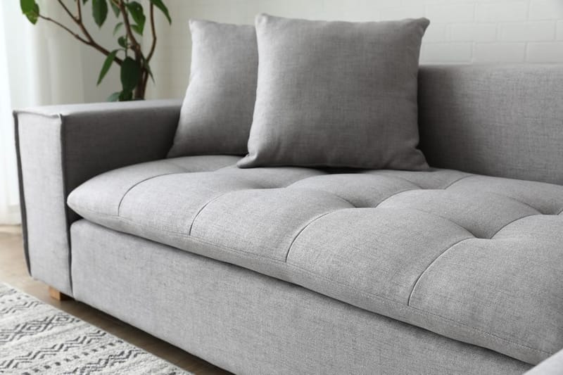 Sake Soffa grå divansoffa 251 cm - Grå - Möbler - Soffa - Divansoffor & schäslongsoffa