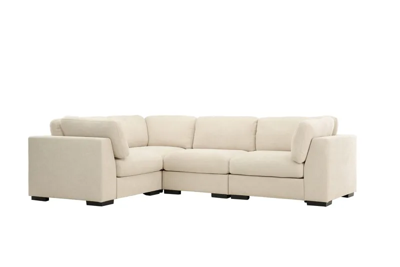 Salerno 4-sits L-formad Hörnsoffa i Tyg - Beige - Möbler - Soffa - Hörnsoffa