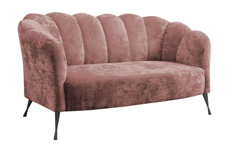 Adrial 2-sits Soffa - Sammet/Rosa/Svart Krom - Sammetssoffa - 2 sits soffa