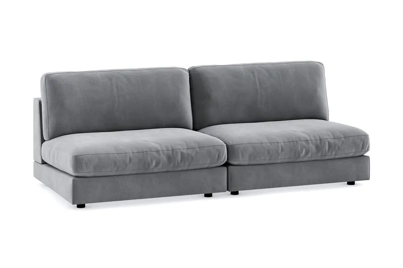 Arken 4-sits Modulsoffa i Sammet - Ljusgrå - Möbler - Soffa - Modulsoffor - Komplett modulsoffa