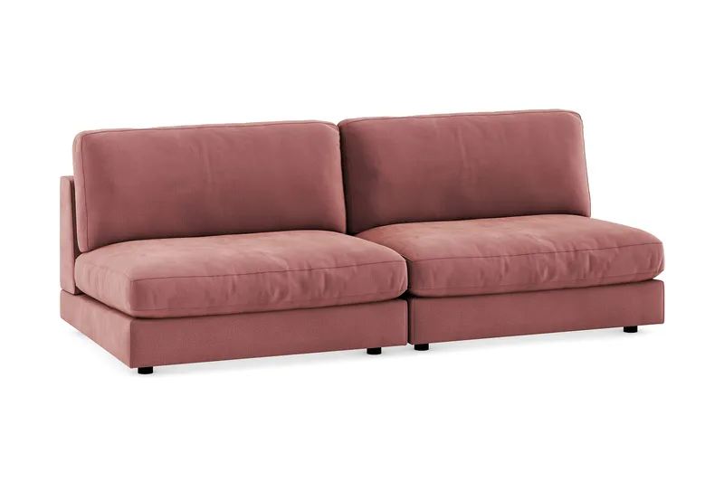 Arken 4-sits Modulsoffa i Sammet - Rosa - Möbler - Soffa - Modulsoffor - Komplett modulsoffa