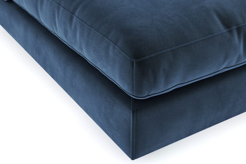Arken 6-sits Vändbar U-formad Modulsoffa med Divan + Fotpall i Sammet - Blå - Möbler - Soffa - Sammetssoffa