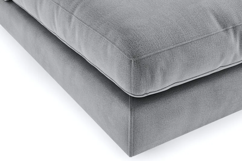 Arken 6-sits Vändbar U-formad Modulsoffa med Divan + Fotpall i Sammet - Ljusgrå - Möbler - Soffa - Modulsoffor - Komplett modulsoffa