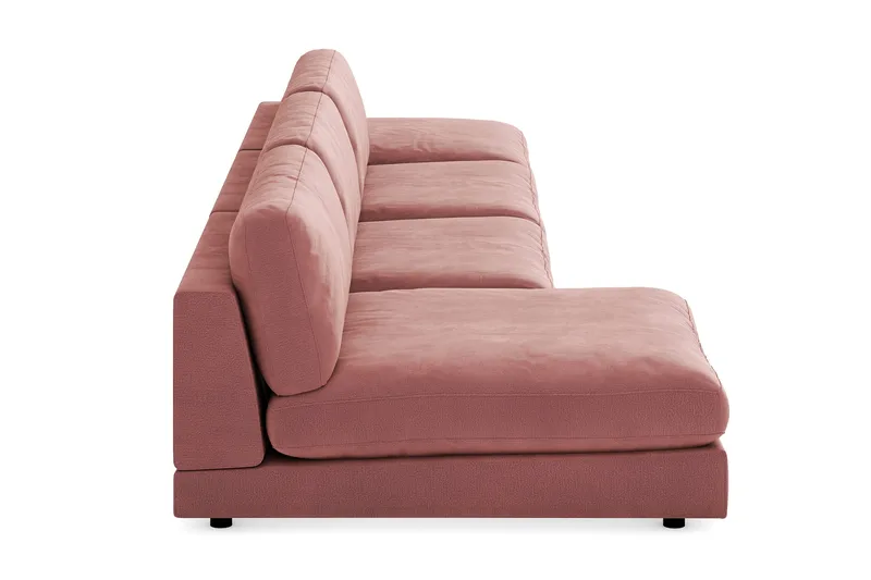 Arken 6-sits Vändbar U-formad Modulsoffa med Divan + Fotpall i Sammet - Rosa - Möbler - Soffa - Modulsoffor - Komplett modulsoffa