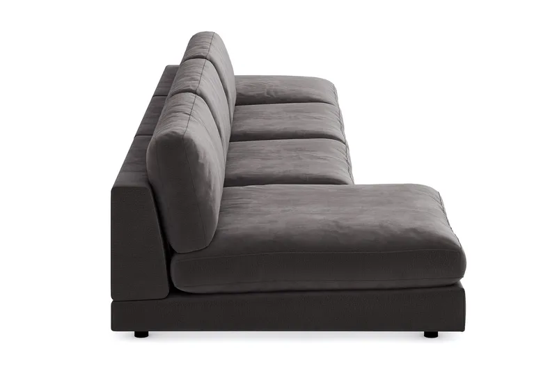 Arken U-modulsoffa med Divan Vändbar Sammet - Mörkgrå - Möbler - Soffa - Modulsoffor - Komplett modulsoffa