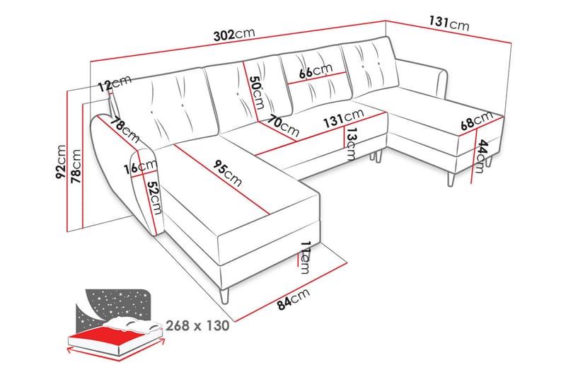 Bornalle Bäddsoffa - Grön - Bäddsoffa - Sammetssoffa - U bäddsoffa - Bäddsoffa divan