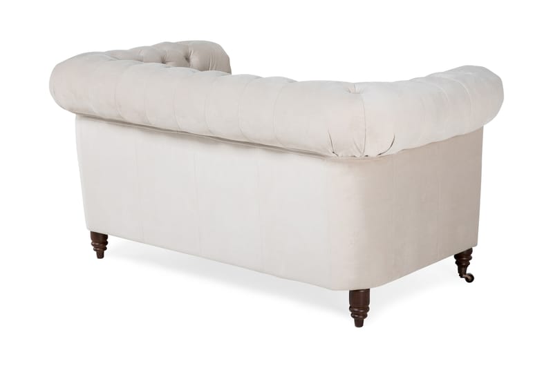 Chesterfield Deluxe Sammetssoffa 2-sits - Beige - 2 sits soffa - Chesterfield soffa - Sammetssoffa